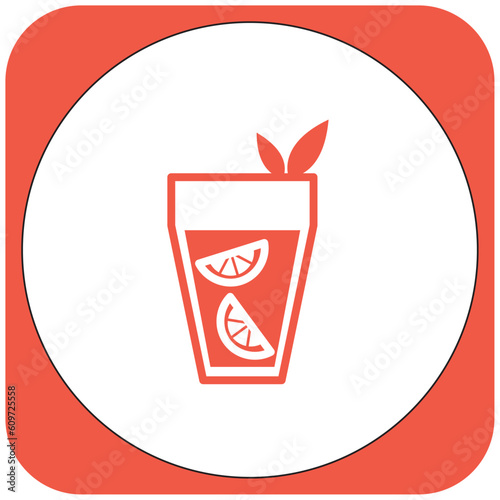 vector image drink icon orange color with white background