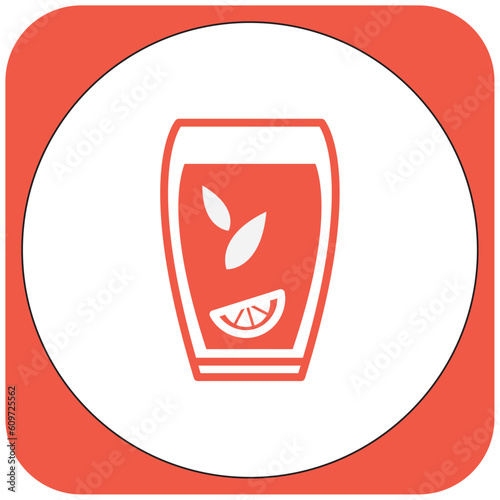 vector image drink icon orange color with white background