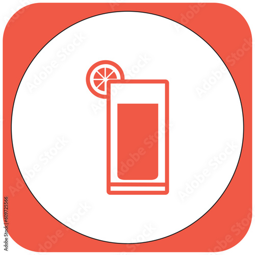 vector image drink icon orange color with white background