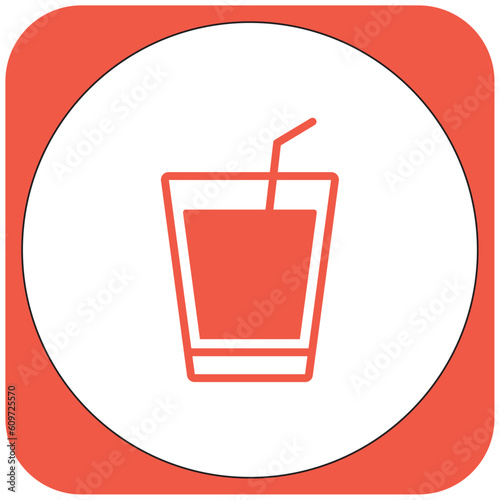 vector image drink icon orange color with white background