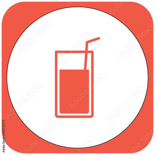 vector image drink icon orange color with white background