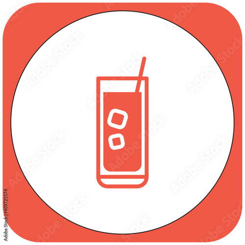 vector image drink icon orange color with white background