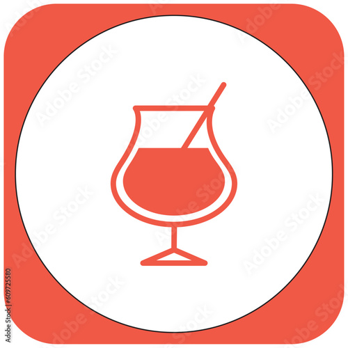 vector image drink icon orange color with white background