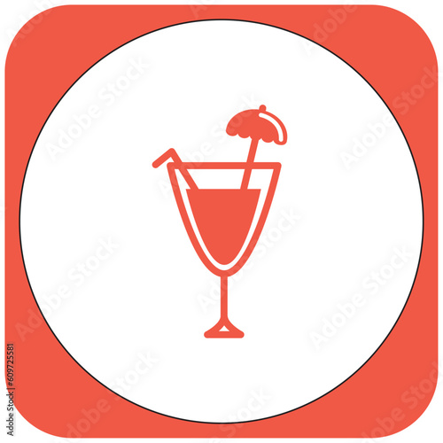 vector image drink icon orange color with white background