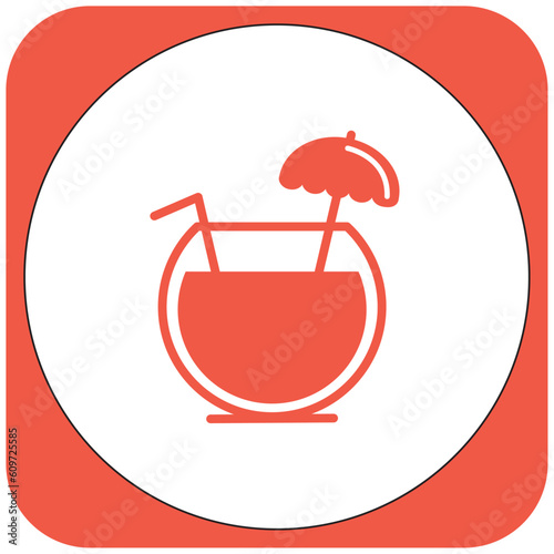 vector image drink icon orange color with white background