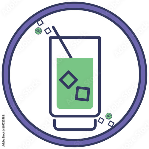 drink icon vector image with white background and purple border