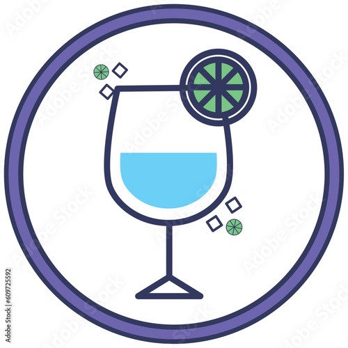 drink icon vector image with white background and purple border