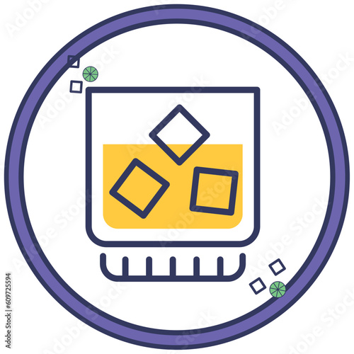 drink icon vector image with white background and purple border