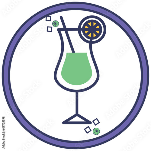 drink icon vector image with white background and purple border