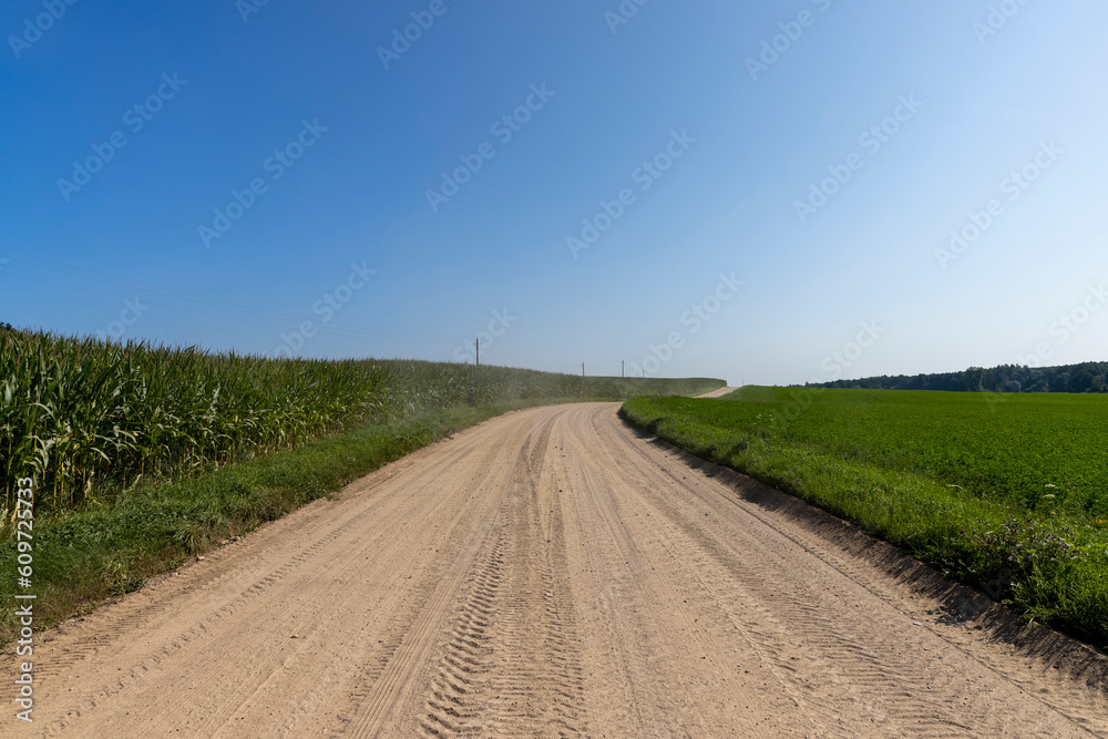 Fototapeta premium Rural road for cars and transport