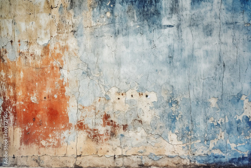A textured grunge wall, bearing the marks of time and urban life, AI generation