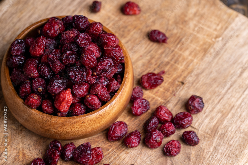 Dried red cranberries with sugar syrup Dried red cranberries with sugar syrup