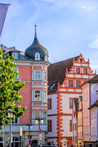 Romantische Stadthäuser am Salzmarkt in Coburg, Deutschland