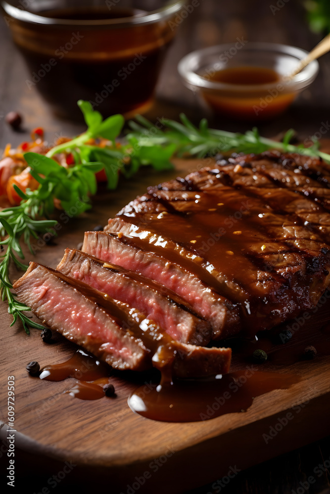 piece of juicy red meat, beef steak, filet mignon, succulent meat, beef, barbecue, generative ai piece of juicy red meat, beef steak, filet mignon, succulent meat, beef, barbecue, generative ai
