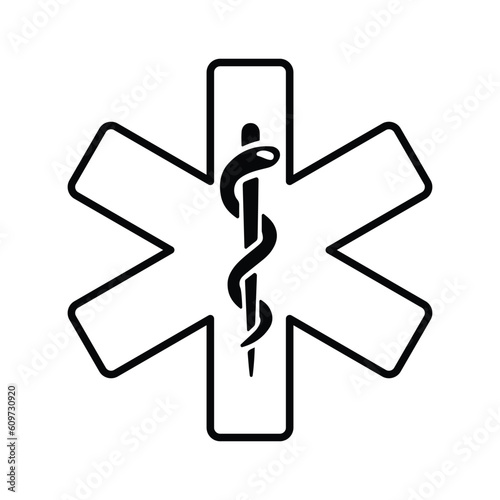 Ambulance, em logo, ems icon. Line icon, outline symbol.