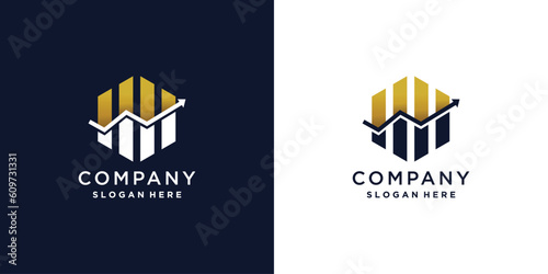Investment logo design vector with modern style