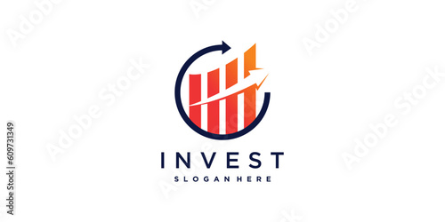 Investment logo design vector with modern style