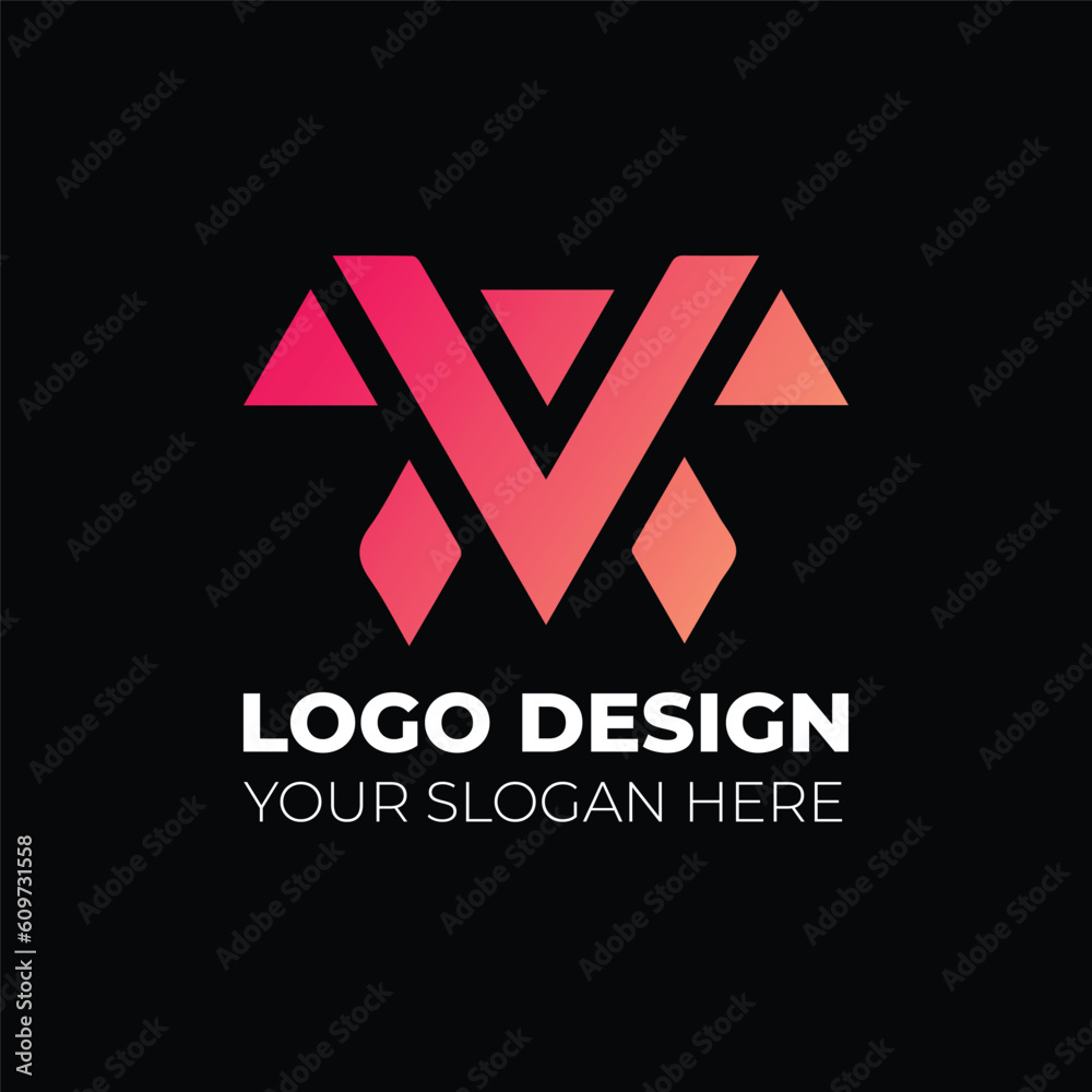 Modern luxury and Gradient minimalist monogram logo design Modern luxury and Gradient minimalist monogram logo design