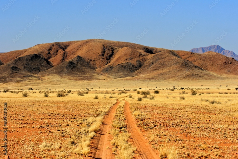 Dirt road in the Namib desert, Namibia 