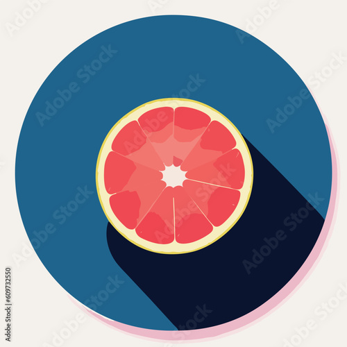 Vector illustrationf of resh and juicy orange or grapefruit