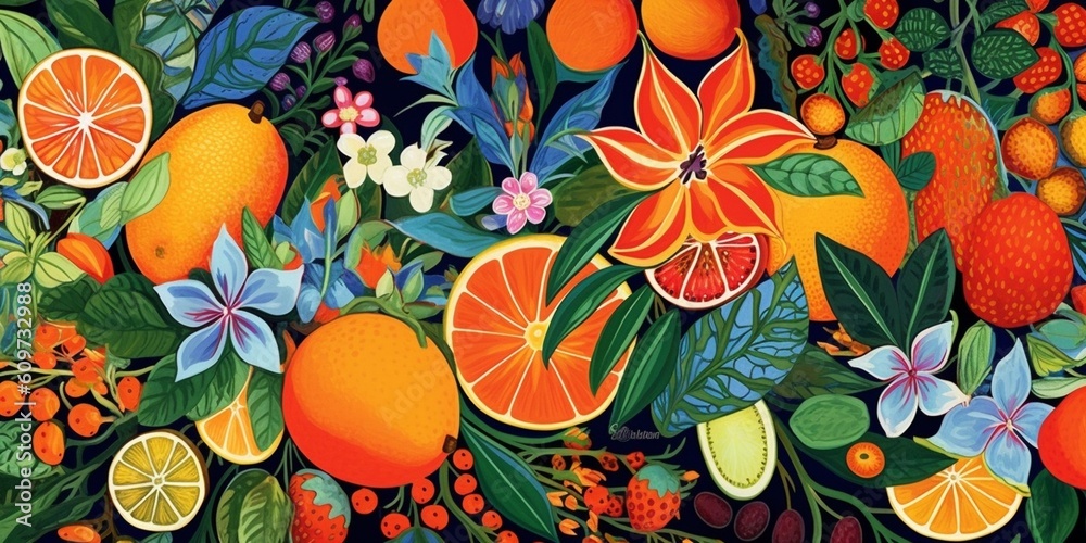 Flowers with fruits and plants KI Flowers with fruits and plants KI