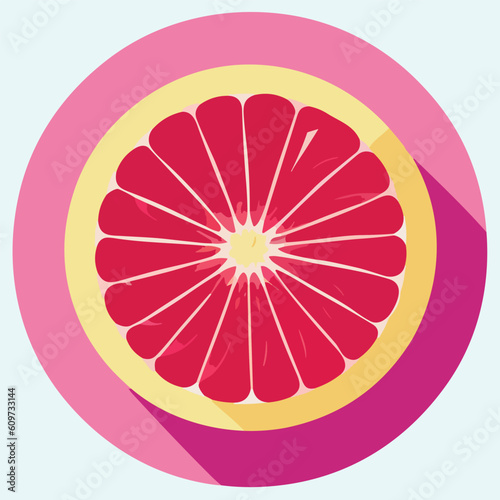 Vector illustrationf of resh and juicy orange or grapefruit