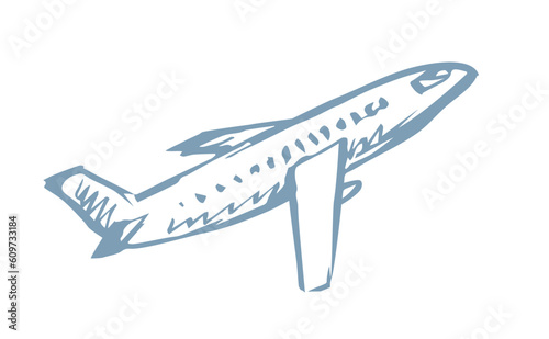 Vector drawing. Airport and aircraft