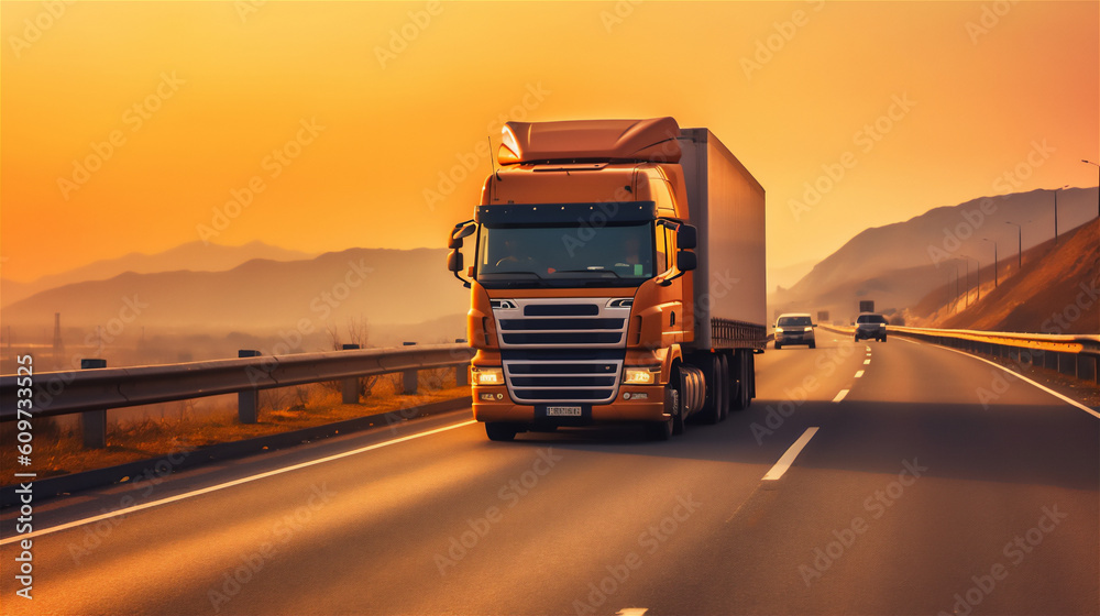 Truck on highway