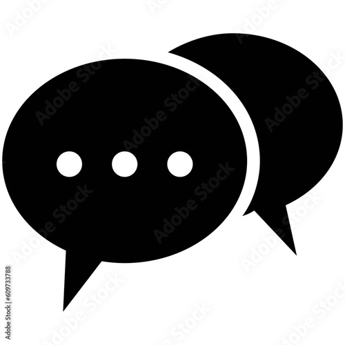 2 black round messaging talk bubble icon, simple technology chatting outline flat design pictogram vector for app logo ads web webpage buttons ui ux interface elements isolated on white background 