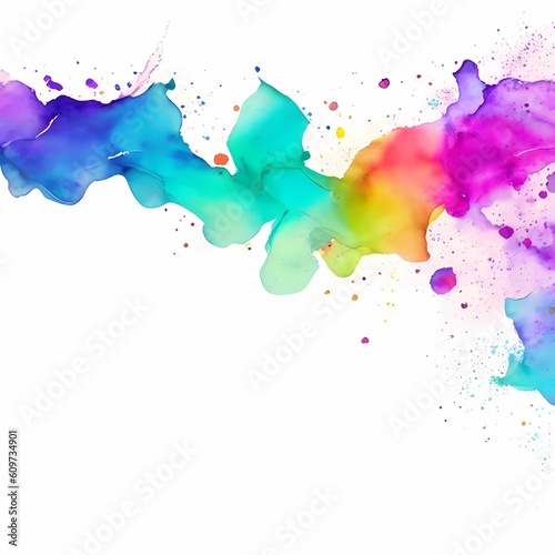 Watercolor banner background on white