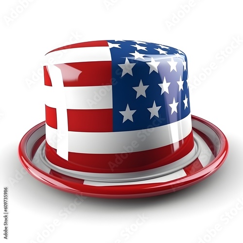 Hat in american flag colors style, AI generated