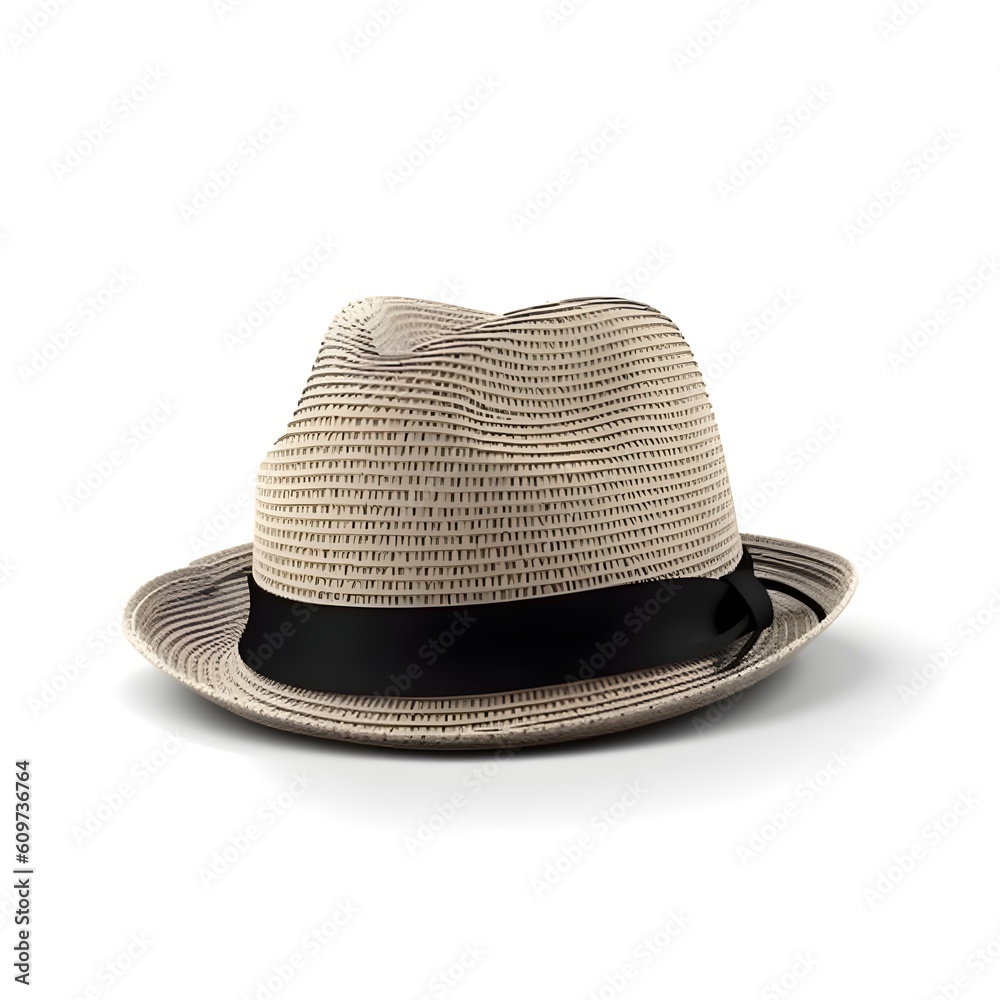 Stylish man classic hat isolated on white, AI generated