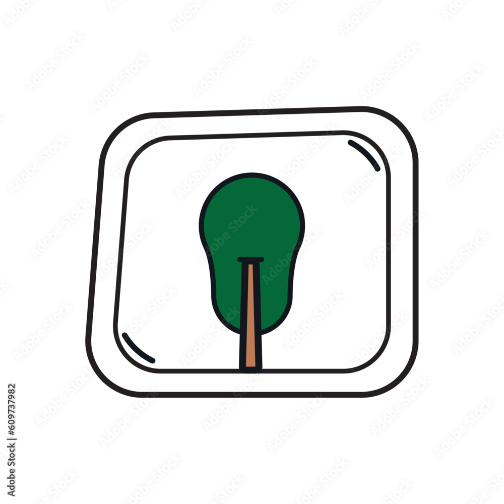 vector icon of a tree inside a square vector icon of a tree inside a square