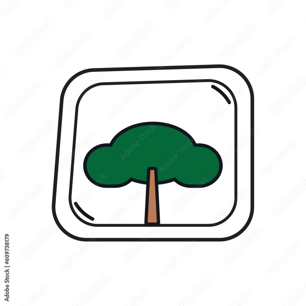 vector icon of a tree inside a square vector icon of a tree inside a square