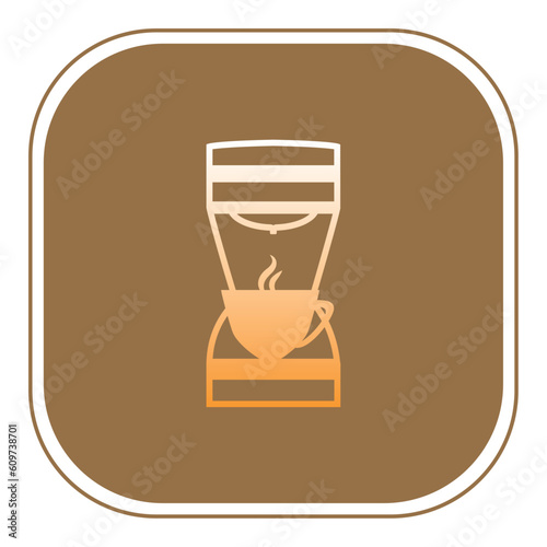 coffee maker vector icon with brown background