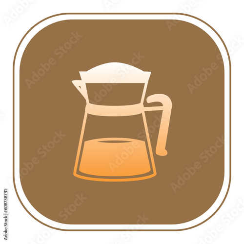 coffee maker vector icon with brown background