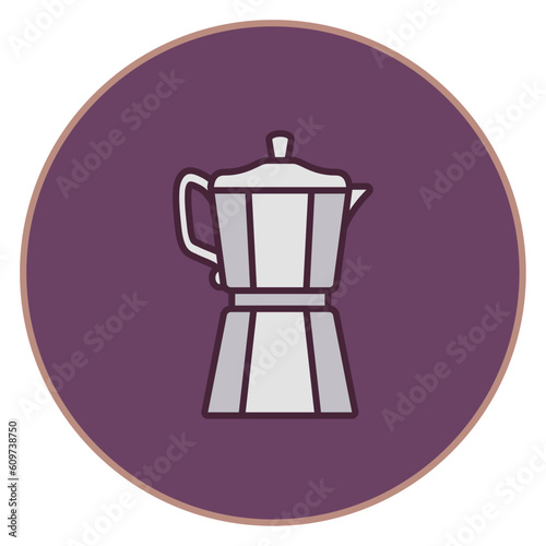 coffee mug vector icon with purple background