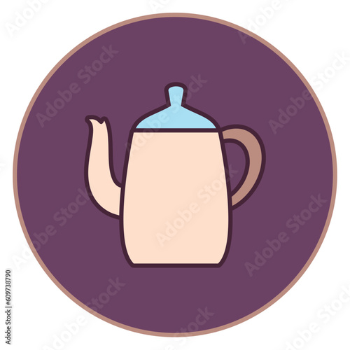 coffee mug vector icon with purple background