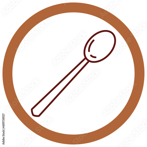 vector icon of a spoon for sweetening coffee with white background