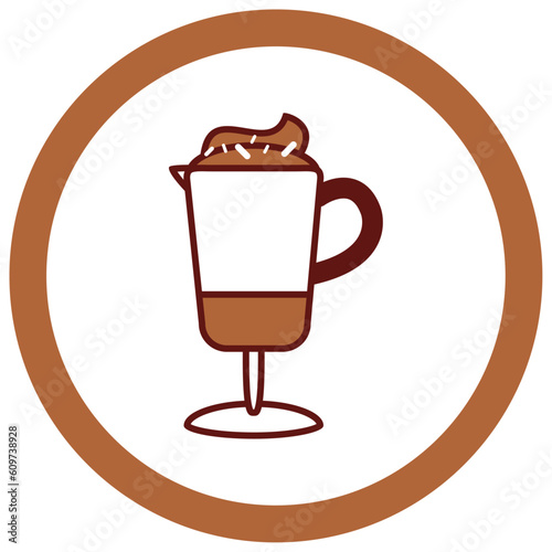 vector icon of a coffee cappuccino with white background
