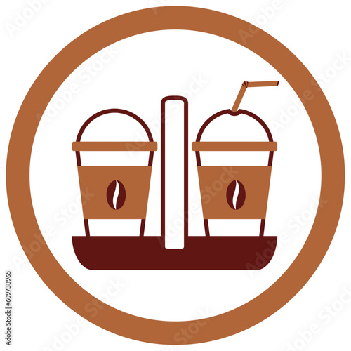 vector icon of a glass of coffee with white background