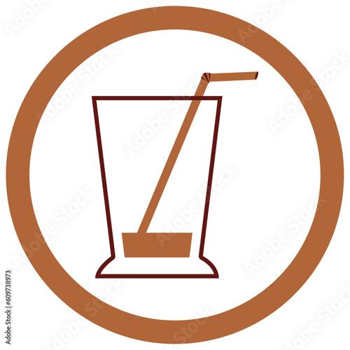 coffee glass vector icon with white background