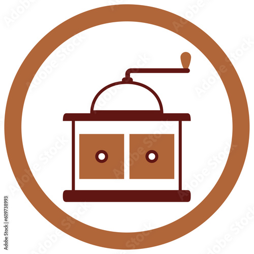 coffee grinder vector icon with white background