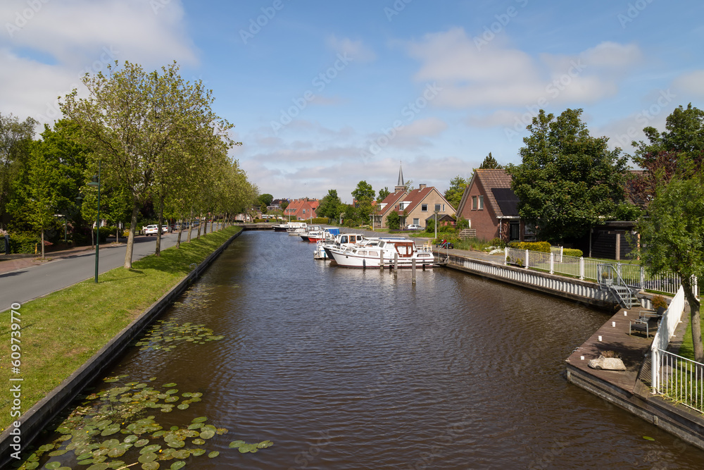 Marina in the Dutch village of Hallum in Friesland.