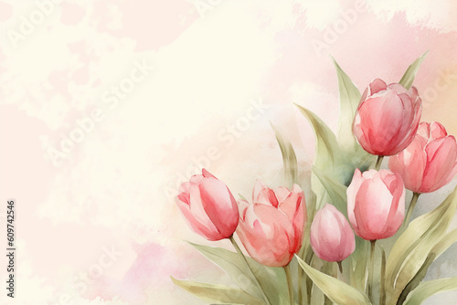 Floral leaves border. Watercolor illustration isolated on white. Floral clipart for wedding invitation, greeting cards, save the date, stationery design, AI generation