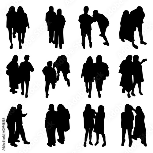 Vector Collection Set of Socialite People Silhouettes 