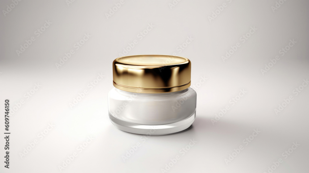 Elegant Cosmetic Mockup with White Background. Generative AI Elegant Cosmetic Mockup with White Background. Generative AI
