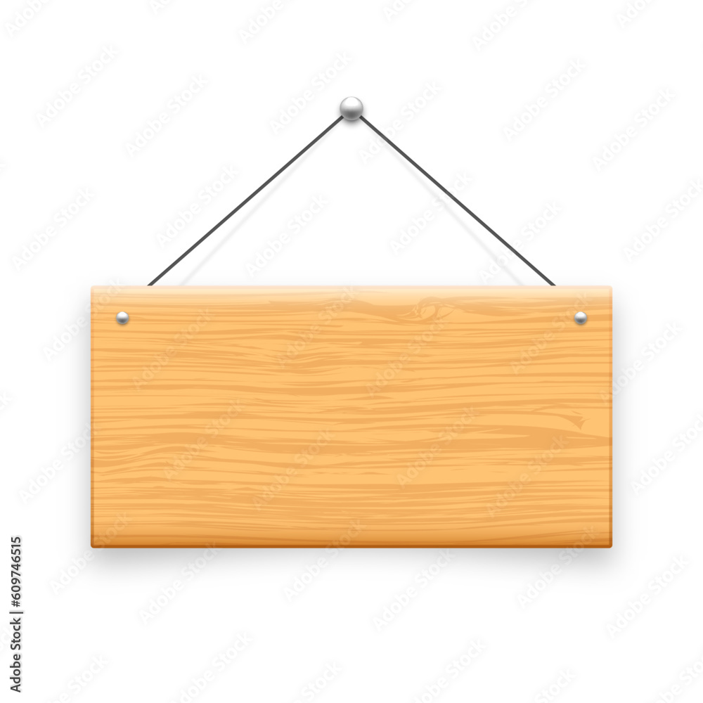 Wooden hanging signboard. Made of wood door sign for cafe, restaurant, bar or retail store. Announcement banner, information signage for business or service. Vector illustration Wooden hanging signboard. Made of wood door sign for cafe, restaurant, bar or retail store. Announcement banner, information signage for business or service. Vector illustration