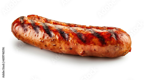Delicious Grilled Sausage on a Blank Canvas. Generative AI