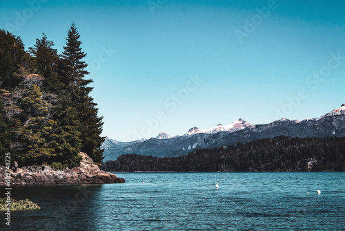 Puerto en lago Nahuel Huapi, Patagonia Argentina.